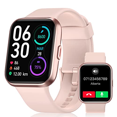 aeac Smartwatch Mujer Reloj Inteligente con Llamadas,1,7" con Voz de Alexa, Whatsapp Notificaciones Inteligentes, Deportivo Pulsometro, Monitor de Sueño, SpO2, IP68 Impermeable Reloj de Pulsera