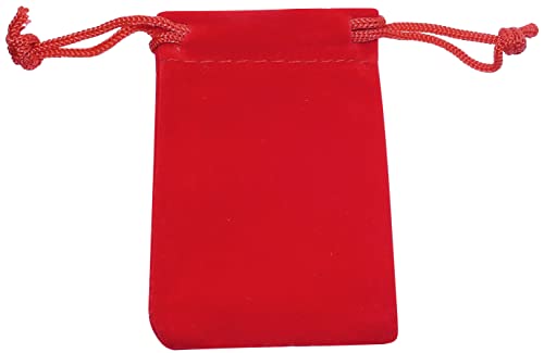 AERZETIX - C53807 - Juego de 5 bolsitas para joyas/bolsas de regalo/joyería/cosméticos 50x70 mm - en terciopelo - cierre con cordón - color rojo