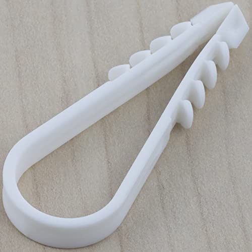 AERZETIX - C62232 - Juego de 50 Tacos clavijas pasacables para presionar de cable Ø13mm - soporte para encajar - longitud ~48mm - fijación hormigón ladrillo - en plástico - color blanco