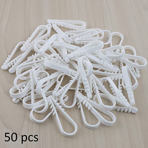 AERZETIX - C62232 - Juego de 50 Tacos clavijas pasacables para presionar de cable Ø13mm - soporte para encajar - longitud ~48mm - fijación hormigón ladrillo - en plástico - color blanco