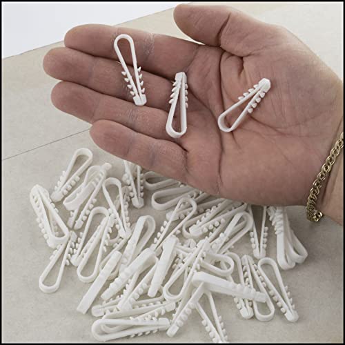 AERZETIX - C62232 - Juego de 50 Tacos clavijas pasacables para presionar de cable Ø13mm - soporte para encajar - longitud ~48mm - fijación hormigón ladrillo - en plástico - color blanco