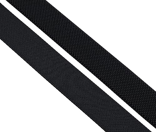 AERZETIX - C67356 - Cinta/Tira elástica Plana Tejida 2 Metros para Tirantes - Anchura 30mm - Color Negro - pantalón confección mercería Costura artesanía Ropa Tela