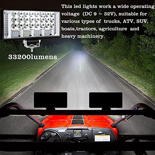 Afaneep Faros de Trabajo LED, 2 PCS Faros de Trabajo LED Para Tractor 9" 304W 33,200LM 6000K Focos de Coche IP68 Impermeable Potentes Faros LED Trabajo Para Camión Moto Barco SUV-Garantía de 2 Año