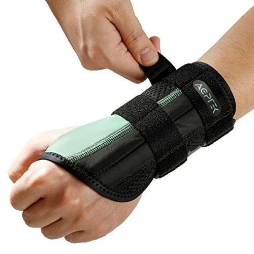 AGPTEK Muñequera Tendinitis Muñeca con 3 Férulas, Muñequera para Túnel Carpiano Artritis Esguinces, Dolor Lesión de Muñeca, Muñequera Metacarpiana Ajustable y Transpirable, Manos Izquierda