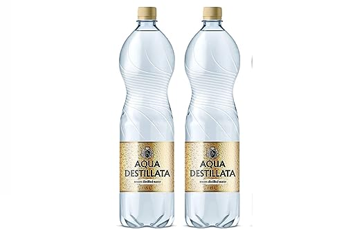 Agua destilada potable de 7,5 litros de agua destilada al vapor, paquete de 5 x 1,5 l, certificado ultra puro, agua destilada al vapor, grado alimenticio