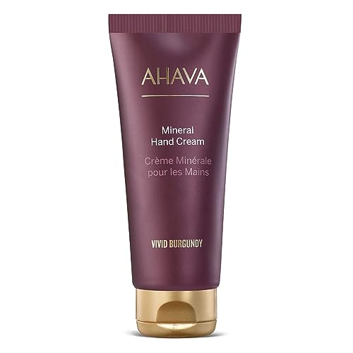 AHAVA Vivid Burgundy Mineral Hand Cream 100ml - Mezcla Exclusiva de Minerales Del Mar Muerto que Hidratan y Calman Las Manos Secas Haciéndolas Suaves y Flexibles.