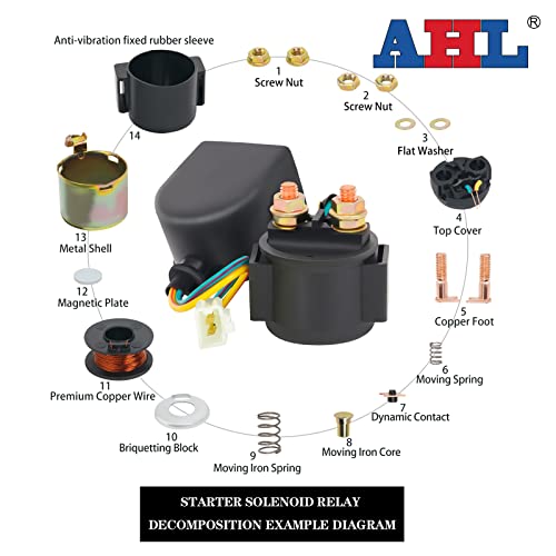 AHL- Motocicleta Solenoide Relé De Arranque para POLARIS SAWTOOTH 200 QUAD 2006 2007 ATV