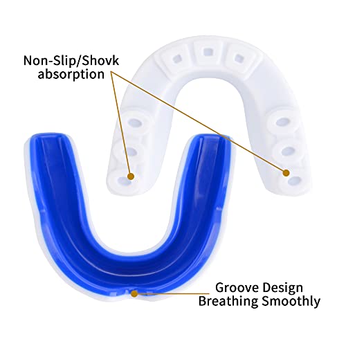 AIBAOBAO Protector Bucal Deportivos, Fácil de Ajustar, Retenedor de Ortodoncia Con Caja higiénica Protector Dental para Todos los Deportes de Contacto, Boxeo, Sanda, Entrenamiento, etc