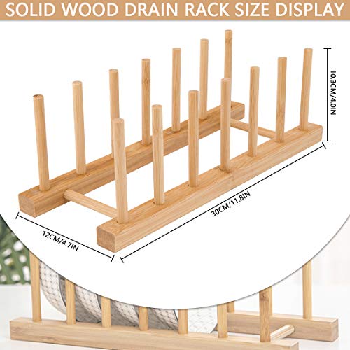 aiface 2 Paquetes de Escurridores y Rejillas de Bambú, Rejilla para Platos en el Fregadero Soporte para Tapas de Ollas,Organizador de Gabinete de Cocina para Tazas,Tablas de Cortar,Tazones
