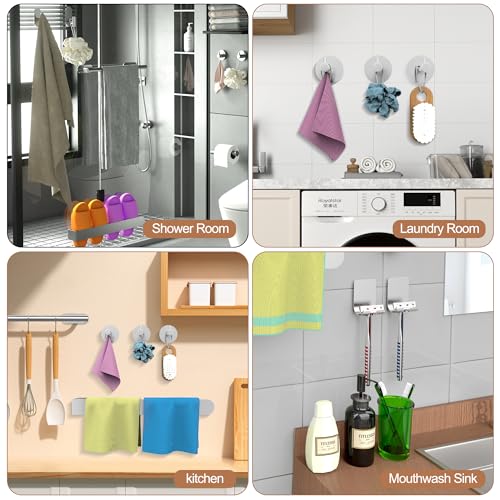 AIKER Toalleros de Baño Sin Taladro,Versión Completa Juego de Toallero de Baño 10PCS,Acero Inoxidable SUS304 de Espesada Accesorios Baño para Mueble Baño o Colgador Pared Decoracion baño