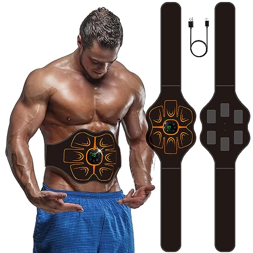 AILEDA Abdominales Electroestimulacion, Electroestimulador Muscular Abdominales, EMS Cinturón Muscular Abdominal - 8 Modos Entrenamiento Abdominal Entrenador