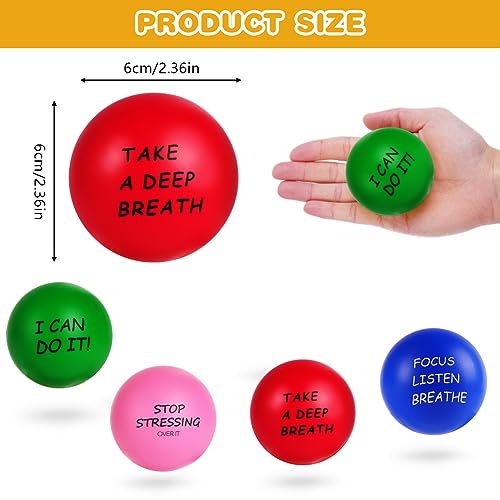 Ainiv 4Pz Motivacional Pelota Antiestrés Stress Ball Fidget Toys, Squishy Pack Pelota Antiestres Adultos Mano, Bolas de Estrés, Pelotas de Espuma, Juguetes Antiestres Niños Adultos, Bola Antiestres