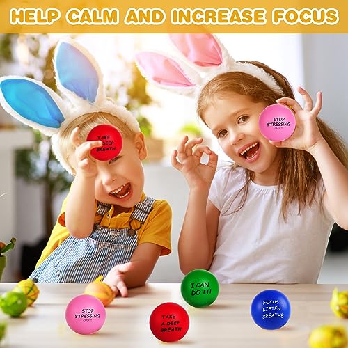 Ainiv 4Pz Motivacional Pelota Antiestrés Stress Ball Fidget Toys, Squishy Pack Pelota Antiestres Adultos Mano, Bolas de Estrés, Pelotas de Espuma, Juguetes Antiestres Niños Adultos, Bola Antiestres