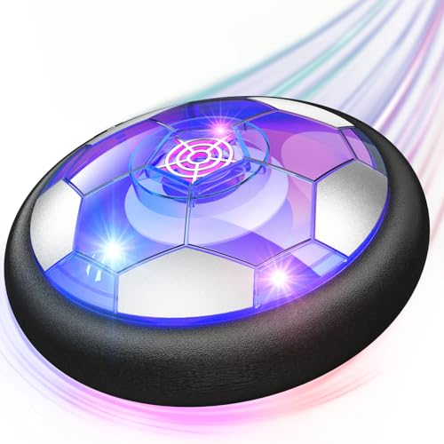 Air Power Football Kid Toy, Balón de Fútbol Flotante Recargable con Luces LED de Colores, Pelota Deportiva, Pelota de Fútbol,Regalo para Niños, Niñas, Juegos de Interior al Aire Libre 3-12 Años