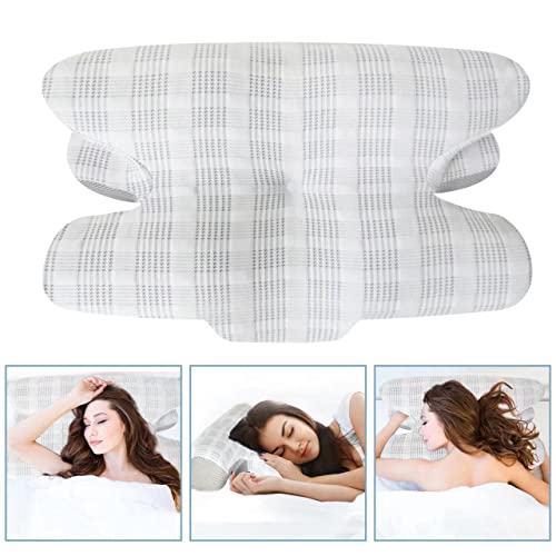 AISIR Almohada Cervical Viscoelastica con Memoria Forma para el Dolor de Cuello y de Hombros, Almohadas Ergonómico para Dormir de Lado y Boca Arriba.