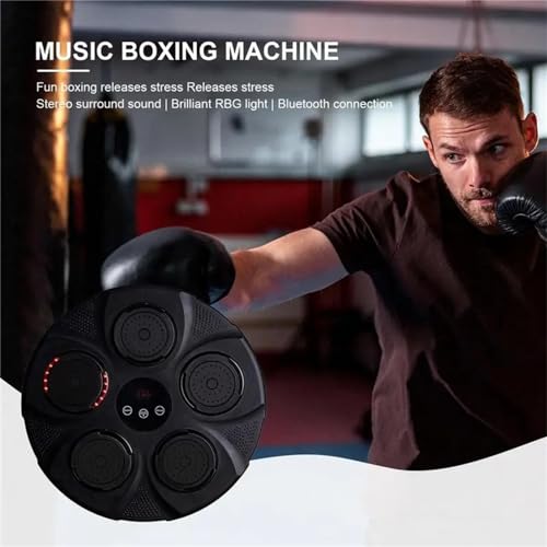 Aisny Máquina de Boxeo Musical, Boxeo Deportes Entrenamiento Caja de Pared Equipo de Entrenamiento Ajustable 9 Modos Pared de Boxeo Mujeres Hombres Estera de Boxeo para Entrenamiento de Boxeo