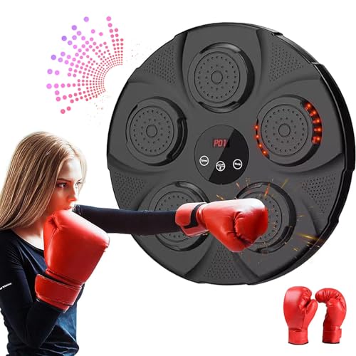 Aisny Máquina de Boxeo Musical, Boxeo Deportes Entrenamiento Caja de Pared Equipo de Entrenamiento Ajustable 9 Modos Pared de Boxeo Mujeres Hombres Estera de Boxeo para Entrenamiento de Boxeo