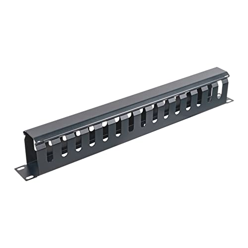 aiten data Organizador de Cables 1U Metálico con Tapa para Armario Rack 19”. Medidas: 480 de Ancho x 68 mm de Fondo