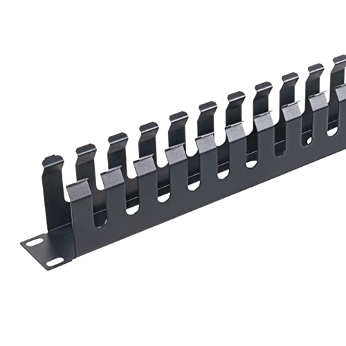 aiten data Organizador de Cables 1U Metálico con Tapa para Armario Rack 19”. Medidas: 480 de Ancho x 68 mm de Fondo