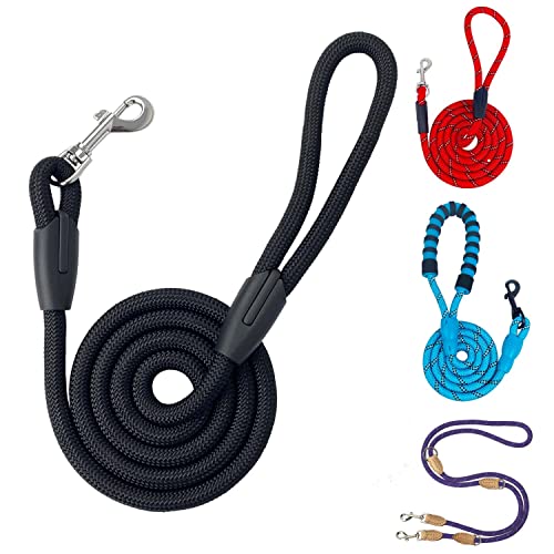 AiTodos® Correa Fuerte para Perros de 1,5 m, Correa para Perros de Entrenamiento o Paseo de 1,2 cm de Diámetro, Adecuada para Perros Pequeños, Medianos y Grandes, Color Negro