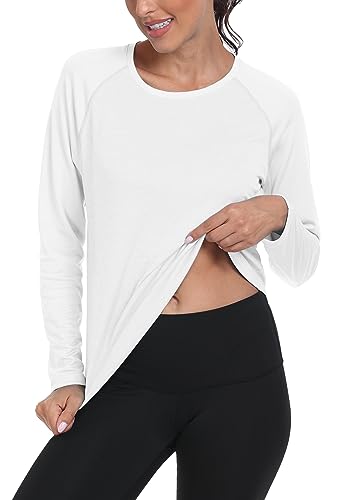 AjezMax Camiseta de Manga Larga para Mujer, Protección Solar UPF 50+ UV Camisa, Top de Gimnasia, Long-Sleeve Shirt, Secado rápido