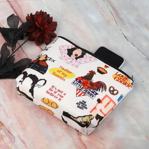 AKTAP Seinfeld - Bolsa de maquillaje para programa de televisión de los años 90, Kramer George Urban Chicken Funny Rooster Gift Seinfeld Fan con cremallera, Seinfeld 90's Tv Show - Neceser para