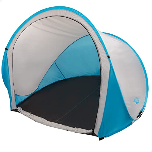 Aktive 62652 - Tienda playa paravientos, Medidas 150x150x115cm, Fácil montaje, ligera, impermeable y resistente, Tienda playa bebe ideal para 2 personas, Paravientos playa, refugio playa