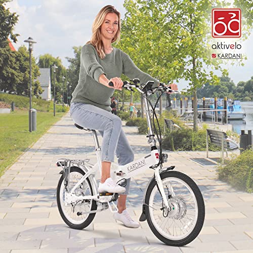 aktivelo Bicicleta eléctrica Plegable con cardán, Cambio Shimano Nexus de 7 velocidades de 20 Pulgadas, batería de 8,7 Ah con 9 Niveles de Asistencia del Motor, Pantalla LCD y Marco de Aluminio