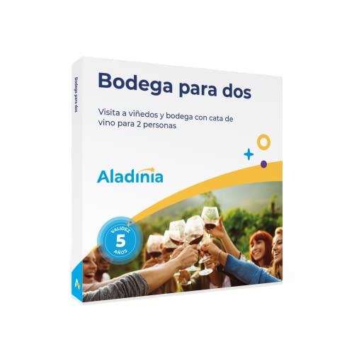 ALADINIA Bodega para Dos. Pack de experiencias Originales para Regalar. Cofre Regalo de Visita a viñedos y Bodega con cata. Validez 5 años, Cambios Gratis e ilimitados