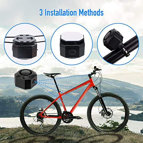 Alarma Anti Robo de Bicicleta, Recargable Alarma Inalámbrica de Bicicleta con Control Remoto, 110dB Antirrobo Moto con Alarma Impermeable Alarma de Seguridad Antirrobo para Bicicleta Moto Scooter