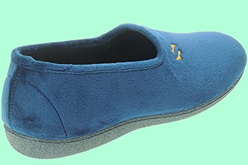 ALBEROLA: Zapatillas de Casa para Hombre. Invierno. Tallas Grandes hasta la 50. Piso Goma por Inyección. Marino Talla 50