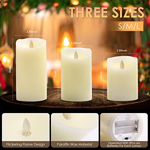 ALED LIGHT Velas de LED sin Llama, Pack de 3 Blanco Cálido más Multicolores Velas Electricas de Cera Reales con Mando a Distancia y Temporizador Velas Decorativas de Pilas para Decoración, Bodas