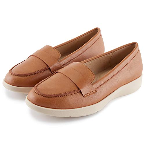 Alexis Leroy Mocasines para Mujer Loafers Casual Zapatos de Conducción Cómodos Camello 39 EU / 6 UK