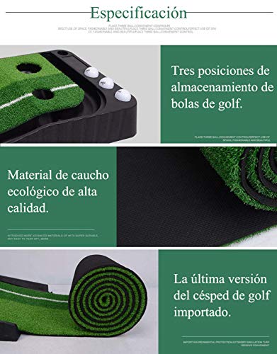 Alfombra de Putting de Golf con un Putter de golf y 6 Pelotas de Golf, Alfombra de Golf para Entrenamiento, Tapete de Práctica Estera de Golf Juego en Casa Oficina Hogar, Alfombrilla 300 * 30 cm