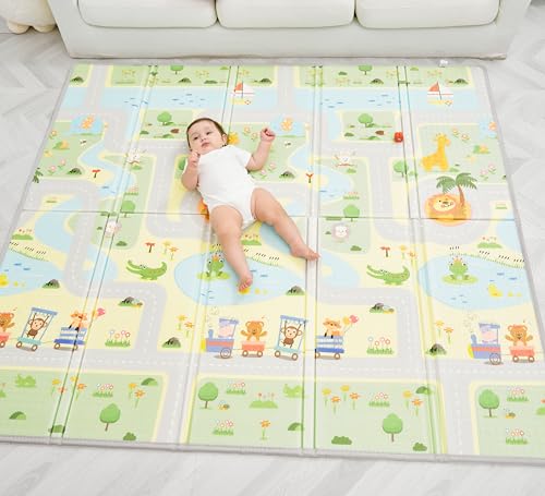 Alfombra Gateo Infantil Impermeable, Reversible y Plegable 180x200x1,5cm. Certificado CE. Esterilla Bebe Ideal para la habitación del niño o la niña. Gran formato Regalo Bebe SUPERBE BEBE