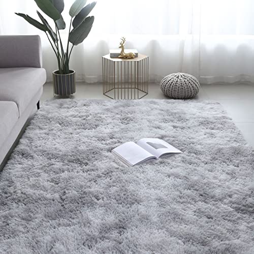 Alfombras de área 80x160cm Alfombra Antideslizante Salon Alfombras de Habitacion Suave Alfombra Shaggy Pelo Alfombra de Felpa Modernas de Interior Alfombra de Piso para Sala de Estar Dormitorio Gris