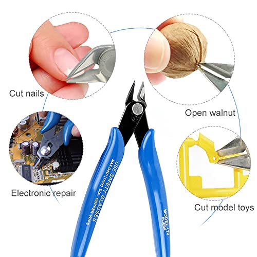 Alicates de Corte Diagonal Pinzas de Corte Lateral Mini Cortador de Alambre 170 Multifuncionales Herramienta de Alicates Diagonales