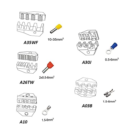 Alicates para Crimpadora 5 en 1 Alicates de Prensar con Destornillador y Caja de Almacenamiento Crimpadora con 5 Pinzas Intercambiables para Terminales