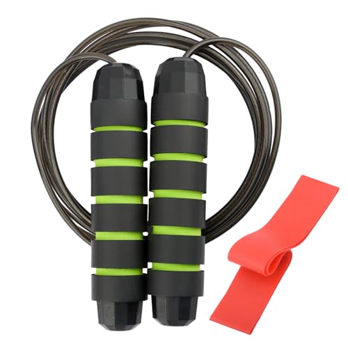 Alicer Cuerda de saltar, 2,8 m de alta velocidad de PVC con bandas de resistencia de 20 – 30 LB, cuerda giratoria ajustable de 360 grados para fitness, hogar, escuela, gimnasio (tamaño: 2 unidades)