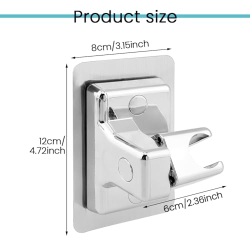 Alicer Soporte de ducha de mano giratorio 360°, soporte para alcachofa de ducha sin taladrar, soporte de ducha ajustable universal para ducha de mano o alcachofa de ducha