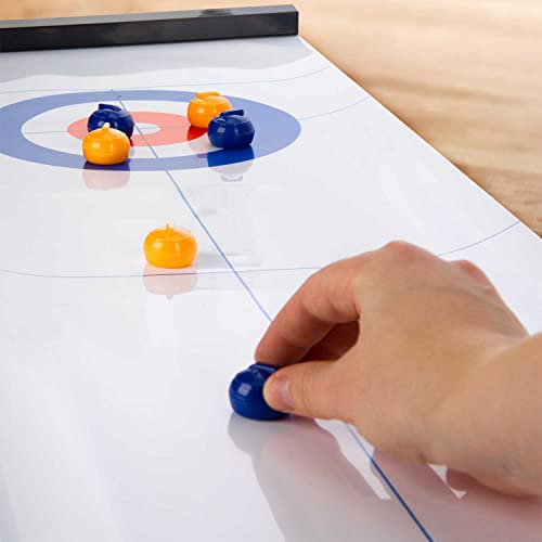 all Kids United® Curling - Juego Familiar de Tablero de Curling - Juego de Mesa de Bolos sobre Hielo Juego de Viaje para niños y Adultos