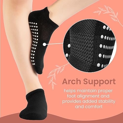 AllThingsAccessory® 3 x Pairs Non Slip Yoga Pilates Socks Martial Arts Fitness Dance Barre. Anti-slip/Non-slip,Full Toe Ankle Fall Prevention Grip Socks EU40/45 Black