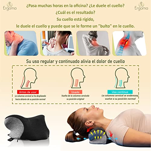 Almohada de tracción quiropráctica para relajar el Cuello, Almohada para el Alivio del Dolor Cervical, Dispositivo de tracción Cervical, Almohada para apoyar, relajar, Estirar y traccionar el Cuello