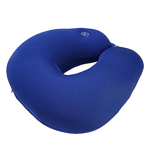 Almohada de Viaje con Reposacabezas, Alivia la Fatiga en Forma de U, Almohada de Viaje con Mensaje de Vibración de Espuma Viscoelástica Azul de bajo Ruido para Oficina