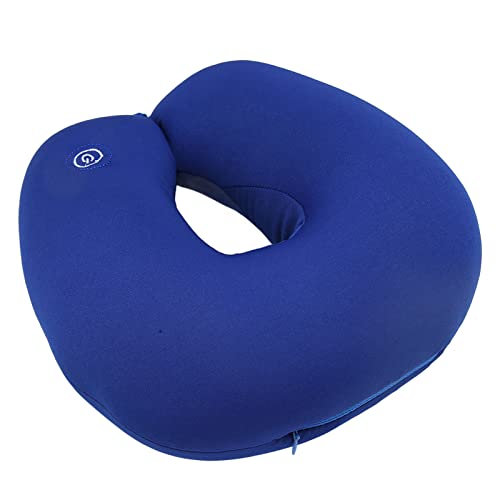 Almohada de Viaje con Reposacabezas, Alivia la Fatiga en Forma de U, Almohada de Viaje con Mensaje de Vibración de Espuma Viscoelástica Azul de bajo Ruido para Oficina