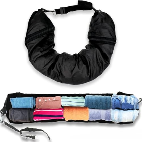 Almohada de viaje rellenable, almohada de viaje para el cuello que se puede rellenar con ropa, solo funda de almohada para el cuello, sin relleno, se adapta a artículos esenciales de 3 días, artículos