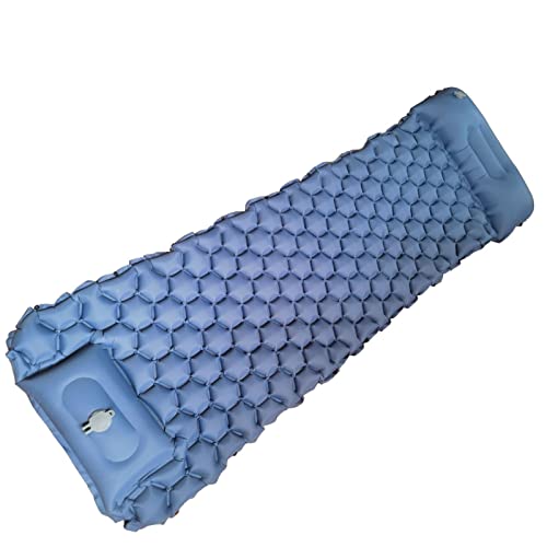 Almohadilla de Dormir Inflable, colchones de Camping Ultraligero colchón al Aire Libre de Aire Impermeable Estera para Dormir con Almohada para Tiendas de Alquiler p Denim Blue