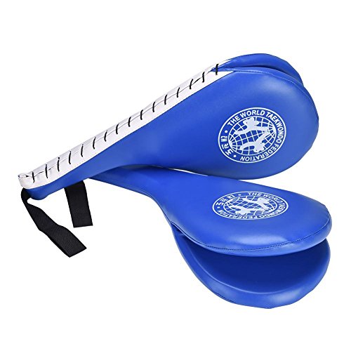 Almohadillae Taekwondo,1 Par Kick Pad Target PU Patada de Taekwondo Duradero Entrenamiento de Almohadilla de Patada de Taekwondo de Boxeo de Artes Marciales (Azul)