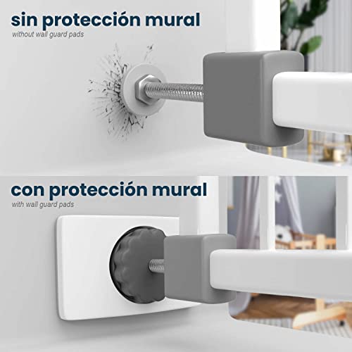 Almohadillas de protección de Pared para Rejilla de Escalera y Puerta – Original Hoffenbach – No destiñe – No es Necesario taladrar – para bebé, niño, Perro, 4 Unidades (Angular)…