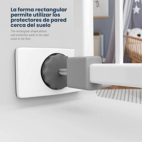 Almohadillas de protección de Pared para Rejilla de Escalera y Puerta – Original Hoffenbach – No destiñe – No es Necesario taladrar – para bebé, niño, Perro, 4 Unidades (Angular)…